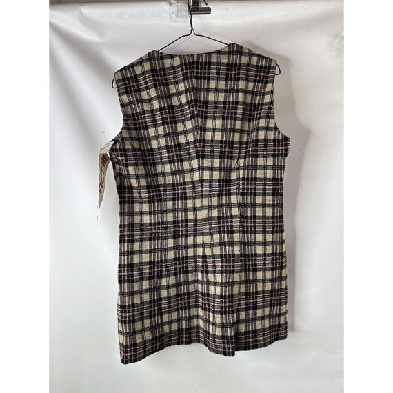 NOS 70s Womens 12 Plaid Knit Belted Jacket Blazer… - image 7