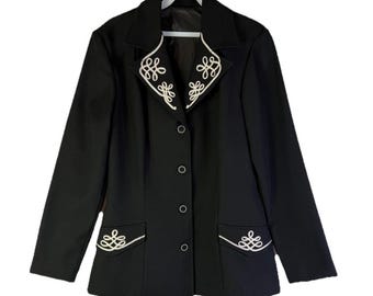 80s Panhandle Slim Womens Small Filagree Stitched Blazer Jacket Rodeo, Panhandle Slim Blazer, Womens Western Jacket, Rodeo Jacket