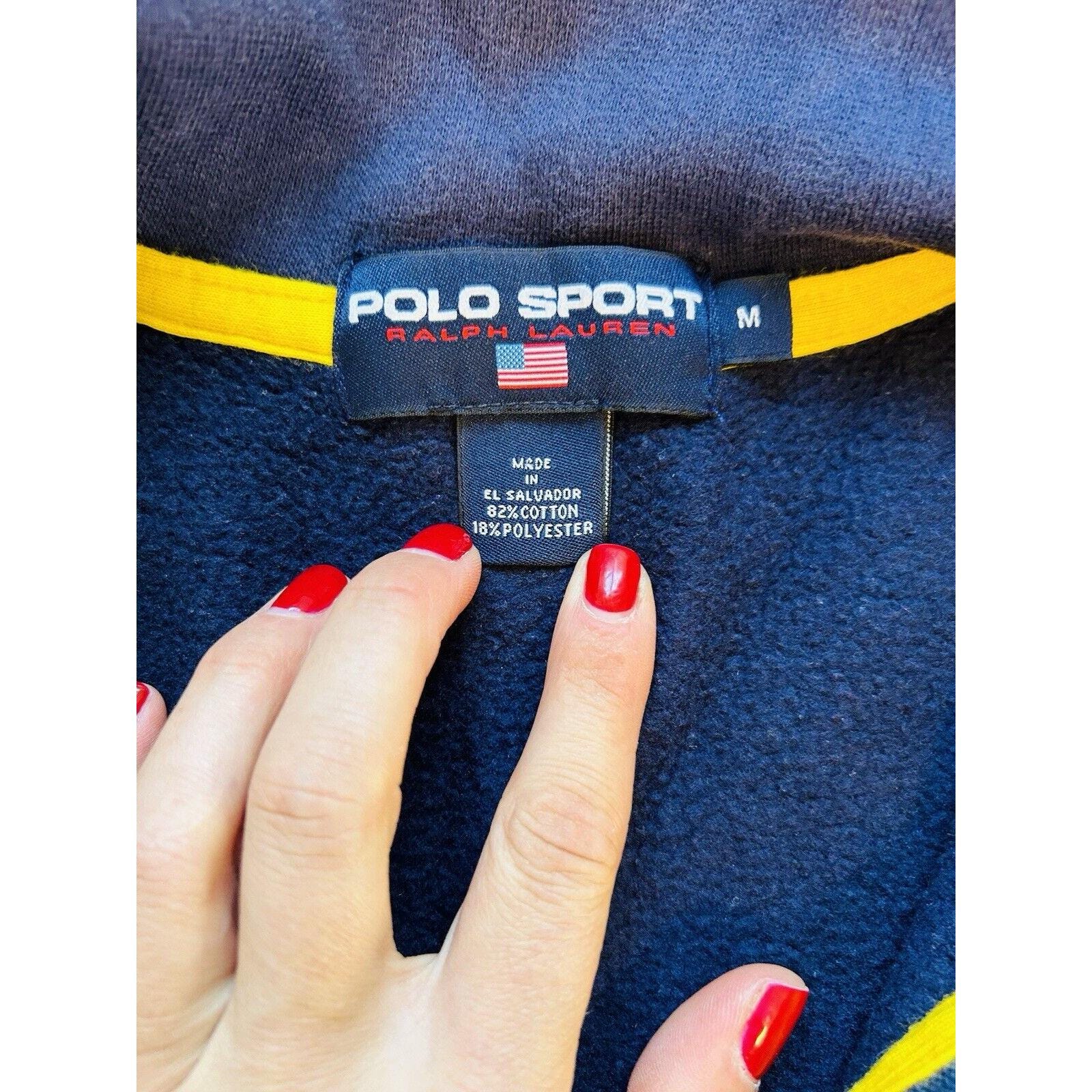 90s Polo Sport Ralph Lauren Large Usa Flag Spell Out Sweatshirt