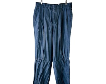90s Mens 33 Worsted Wool Pleated Dress Pants Trousers USA Rockabilly, Mens Pleated Wool Pants, Vintage Mens Dress Pants, Rockabilly Trousers