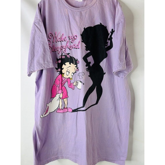 80s Womens XL Betty Boop Sleepy Head Sleep Shirt … - image 5