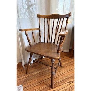 イーサンアレン　木製チェア　フラワーパターン Ethan Allen Wood Chair - Etsy