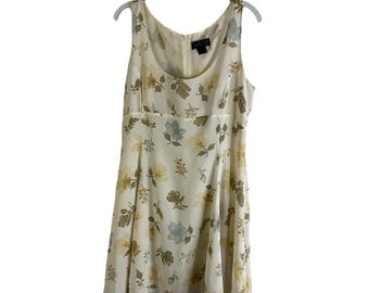 Y2K Womens 8 Floral Empire Waist Mini Dress, Womens Floral Dress, Y2K Empire Waist Dress, Fairy Dress, Cottagecore Dress