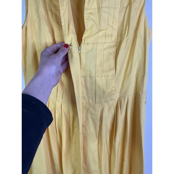 70s Womens Medium Yellow Collared Button Front Sh… - image 7