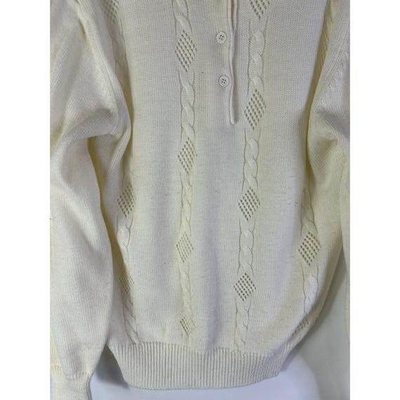 80s Rockabilly Womens Medium Collared Button Henl… - image 3