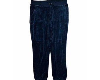 Y2K Juicy Couture mujer gran guión deletrear Velour Joggers Jogger pantalones, Juicy Couture Velour Joggers, VTG mujeres joggers, pantalones holgados