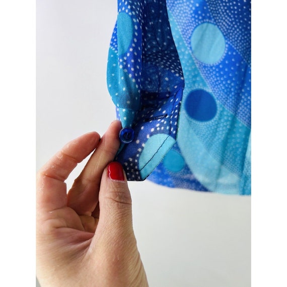 70s Womens Medium Color Block Pointed Collar Trip… - image 5