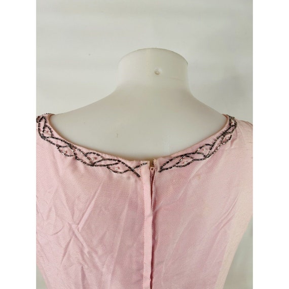 1950s Blush Pink Embellished Beaded Maxi Prom Dre… - image 10