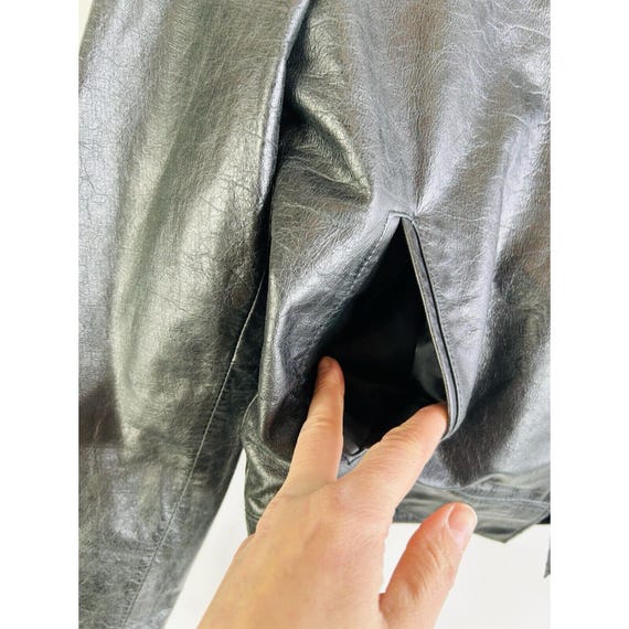 90s Express Womens 4 Distressed Leather Zip Cropp… - image 3