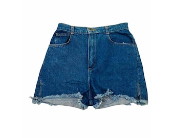 80s Womens 12 High Rise Cut Off Raw Hem Denim Jean Shorts Daisy Duke, Womens Cut Off Jean Shorts, Vintage Daisy Duke Shorts, 1980s Shorts
