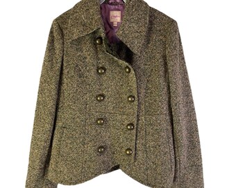 Chaqueta tipo blazer Y2K Candies para mujer, talla grande, tweed, doble botonadura, estilo steampunk, chaqueta vintage Candies, blazer de tweed para mujer, blazer de doble botonadura