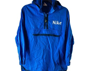 90s Nike Womens Medium Nylon Spell Out 1/2 Zip Windbreaker Jacket, Nike Windbreaker Jacket, Vintage Nike Womens Jacket, Windbreaker