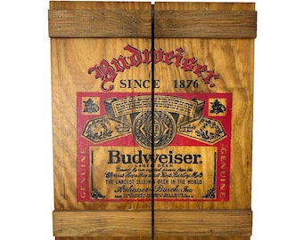 80s Wood Woode Budweiser Casette Tape Box Display Holder Man Cave