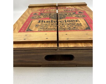 【当時もの】Budweiser レトロキャンバスポーチ 80s Wood Woode Budweiser Casette Tape Box Display Holder Man
