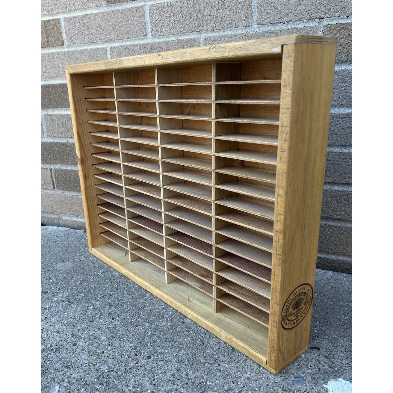 Napa Valley Wood 64 Cassette Tape Wall Holder Wooden Storage Rack
