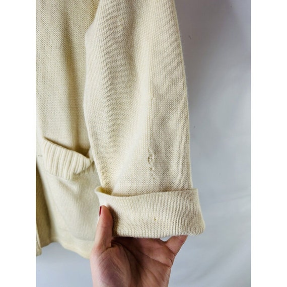 NOS 70s Womens Medium Chunky Wool Double Pocket C… - image 7