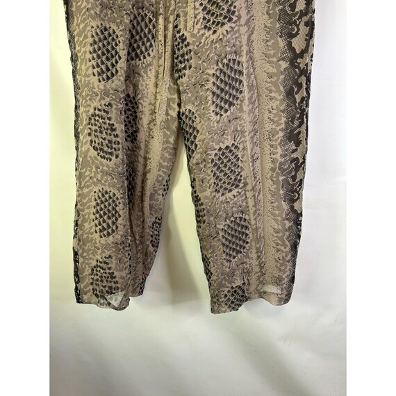 80s Womens Medium Silk Python Snake Print Flowy P… - image 2