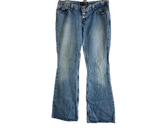 Y2K Low Rise Button Fly Flare Flared Light wash Jeans Womens 8, Womens Flare Jeans, Y2K Low Rise Jeans, Faded Jeans