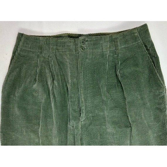 90s Womens 14 Wide Whale Corduroy Pleated Faded C… - image 2