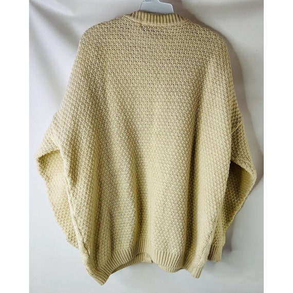 80s Womens 2XL Irish Wool Chunky Cable Knit Fishe… - image 6