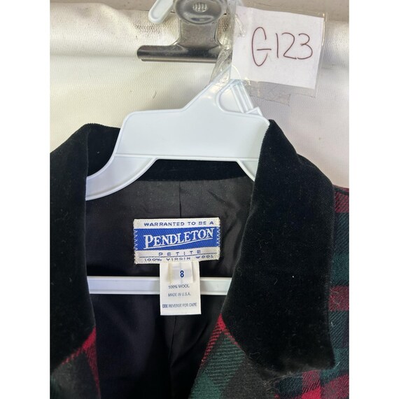 90s Pendleton Blazer Jacket Virgin Wool Plaid Vel… - image 4