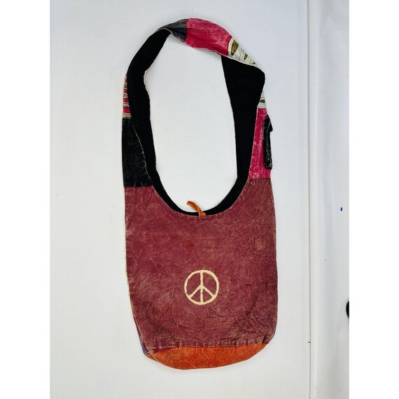 90s Hippy Boho Rainbow Patchwork Owl Shoulder Bag… - image 4