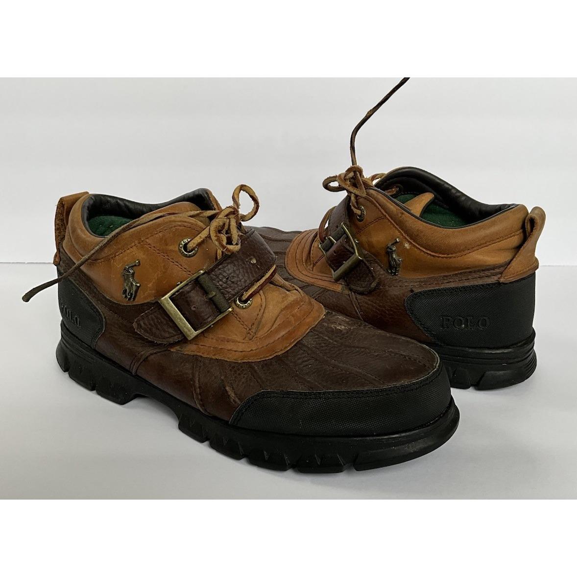 90s Polo Ralph Lauren Mens 10 Dover III Low Monk Strap Duck Boots