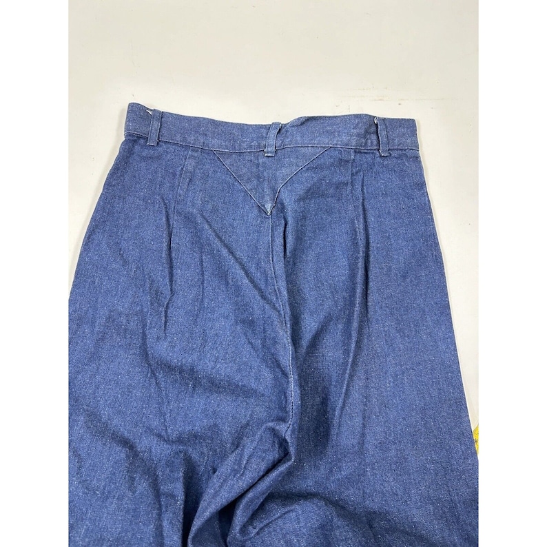 70s Womens Small High Rise Wide Leg Indigo Wash Denim Blue Jeans ...