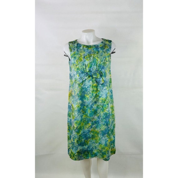 1950s Watercolor Floral Sleeveless Maternity Dres… - image 10