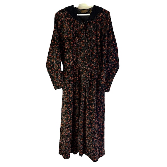 90s Eddie Bauer Corduroy Dress Womens Small Floral Collared Cottagecore, Eddie Bauer Womens Dress, Vintage Corduroy Dress, Floral Dress