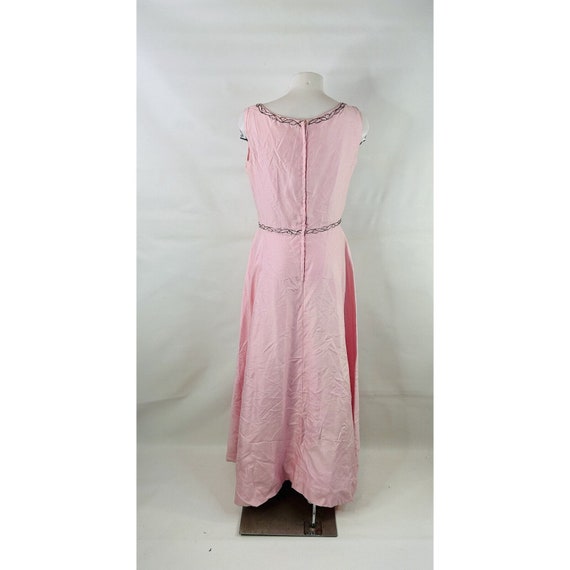 1950s Blush Pink Embellished Beaded Maxi Prom Dre… - image 9