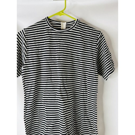 70s Womens Large Micro Stripe Short Sleeve T Shir… - image 4