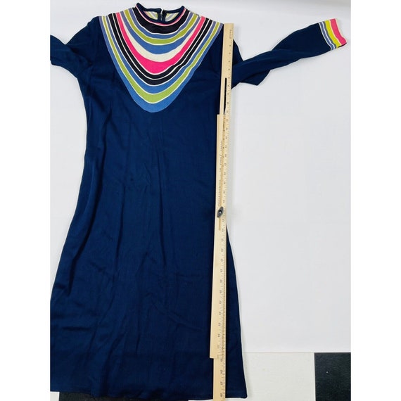1950s Womens Medium Rainbow Long Sleeve High Neck… - image 6