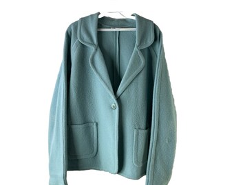 90s Pendleton mujeres gran lana de cordero fieltro blazer cardigan suéter, suéter pendleton para mujer, suéter de cárdigan de lana de cordero vintage,