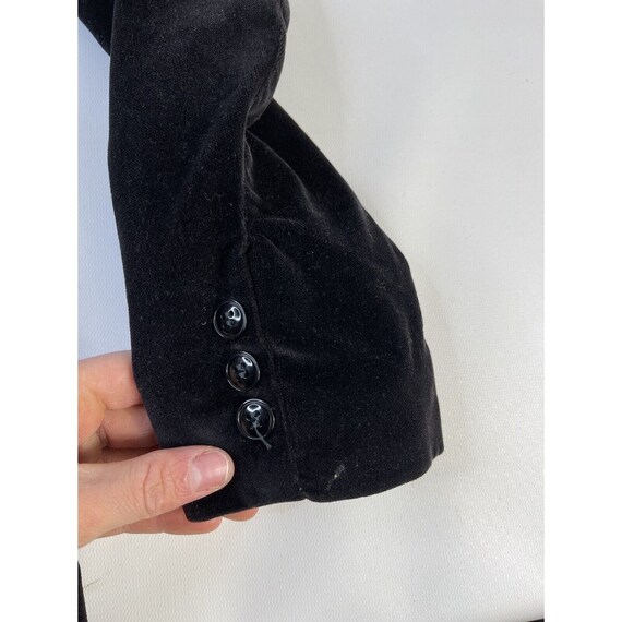 80s Womens 8 Black Velour Velvet Two Button Blaze… - image 4