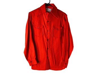 Jaren '80 Pendleton Womens 14 Virgin Wool Button Front Pocket Shirt Red USA, Pendleton Womens Button Shirt, Vintage Pendleton Shirt, Flanel Shirt