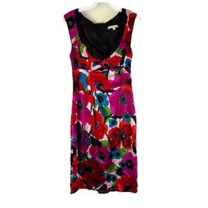 nanette lepore red floral dress Nanette Lepore Red Floral Sheath Dress Sz 8