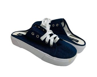 Zapatillas de deporte con plataforma y sin talón para mujer No Boundaries NOS Y2K, zapatos de mujer Nobo Y2K, zapatillas de plataforma vintage, zuecos para mujer
