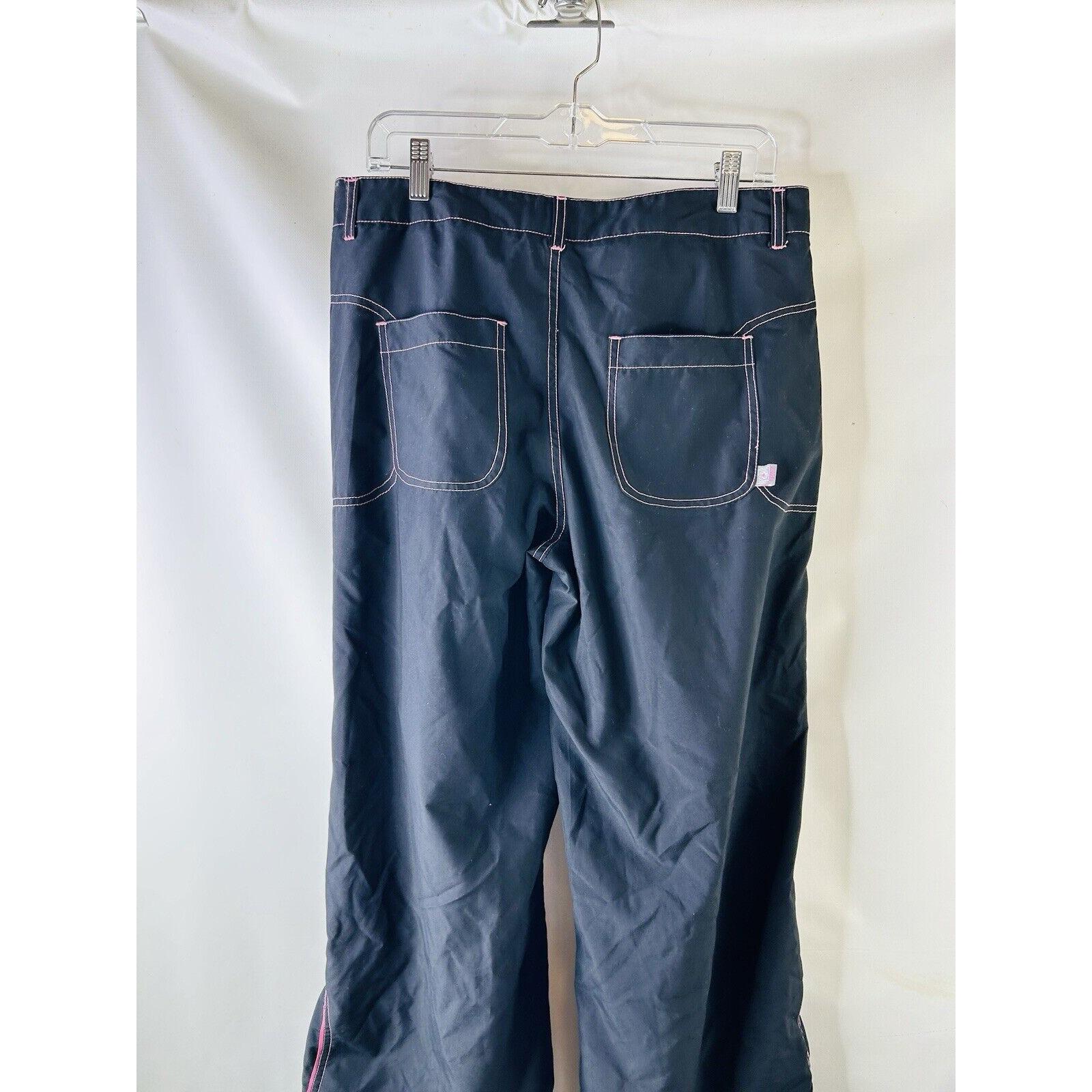 Y2K Macgirl Baggy Wide Leg Pants Black Juniors 7 Cyber Rave Goth