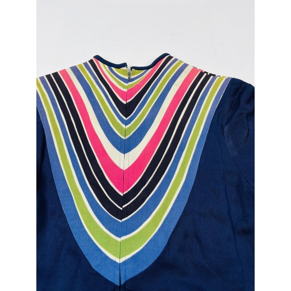 1950s Womens Medium Rainbow Long Sleeve High Neck… - image 7