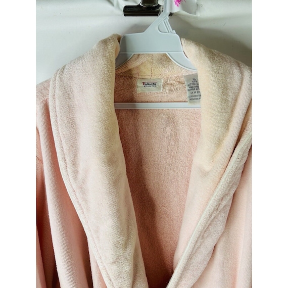 90s Womens One Size Blush Pink Terry Cloth Long A… - image 2