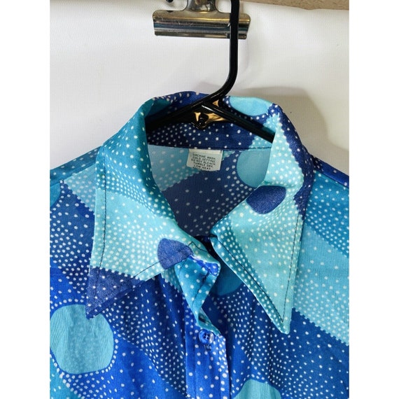 70s Womens Medium Color Block Pointed Collar Trip… - image 3