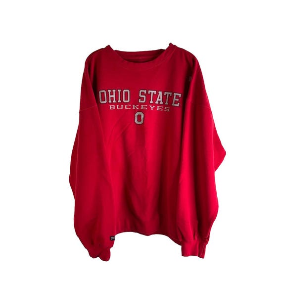 90s Jansport 2XL Ohio State Buckeyes Faded Crewneck Sweatshirt Red, Vintage Ohio State Crewneck Sweatshirt, Mens Ohio Sweatshirt