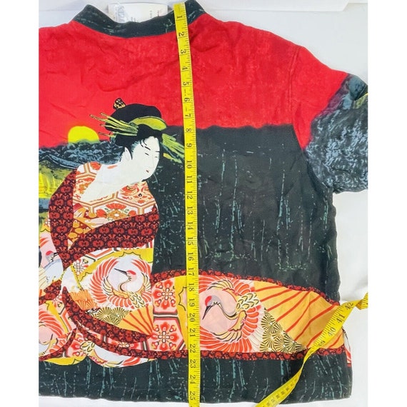 90s Womens XL Gauzy Flowy Silk Oriental Chinese B… - image 8
