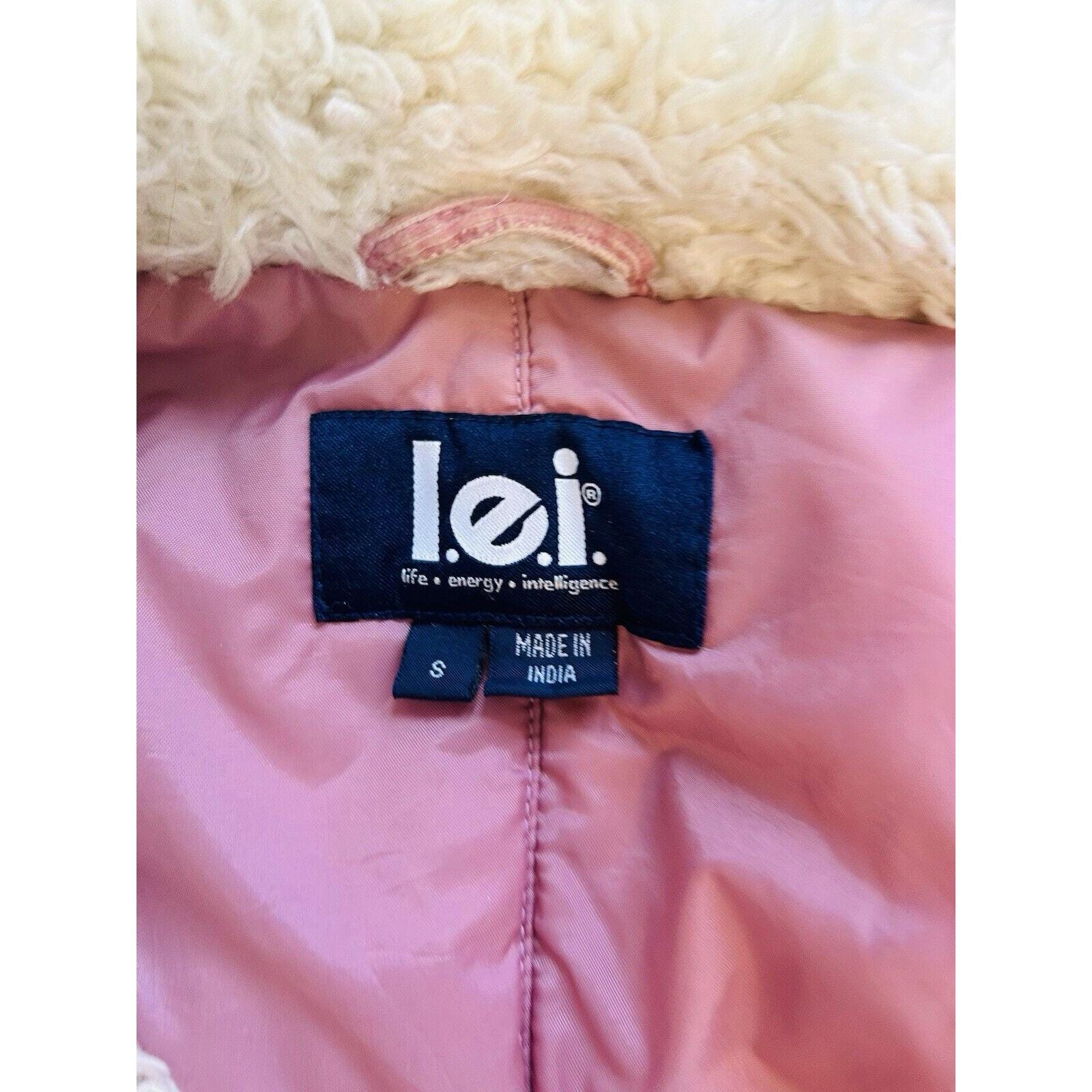 Y2K L.E.I Womens Small Pink Corduroy Shag Penny Lane Jacket Hippy