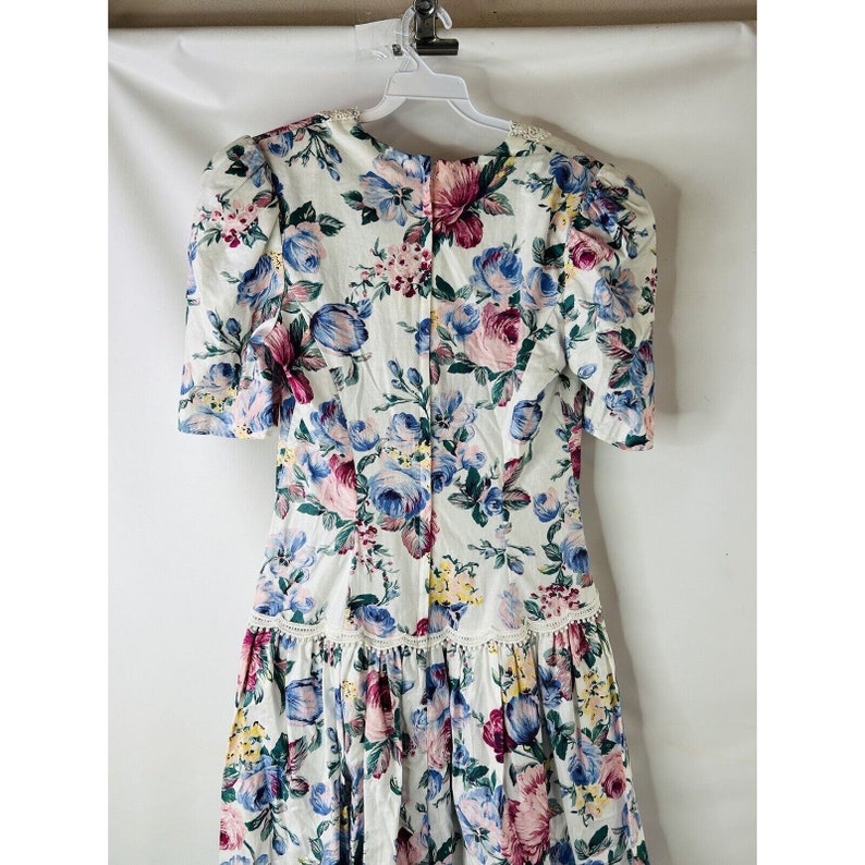 80s Jessica Mcclintock Gunne Sax Garden Party Floral Puff Sleeve Dress ...