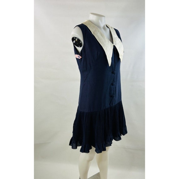 60s Womens Small Drop Waist Pointed Collar Mini D… - image 6