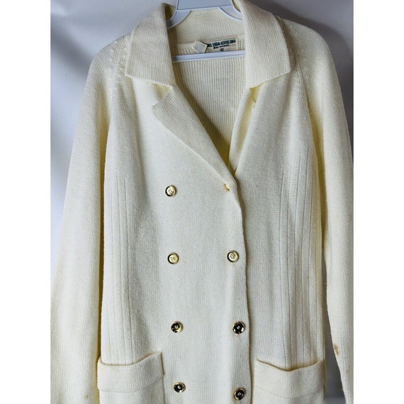 70s Womens Large Double Breasted Knit Blazer Card… - image 3