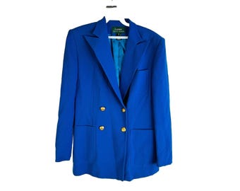 90s Lauren Ralph Lauren Worsted Wool Double Breasted Blazer Jacket 6, Lauren Ralph Lauren Blazer, Womens Ralph Lauren Blazer, Wool Blazer