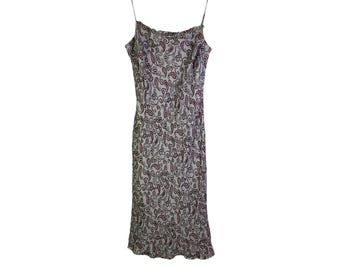 An 2000 femmes 6 soie cachemire coupe en biais robe nuisette spaghetti romantique, vintage robe nuisette coupe en biais, robe en soie pour femme, robe délicate